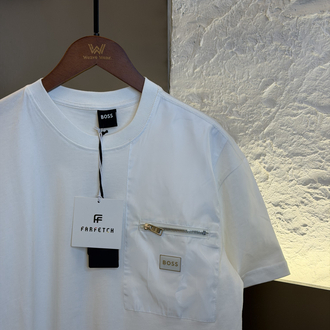 BOSS Logo Appliquéd %100 Cotton Tshirt