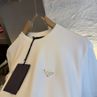 Prada Milano Logo Appliquéd %100 Cotton Tshirt