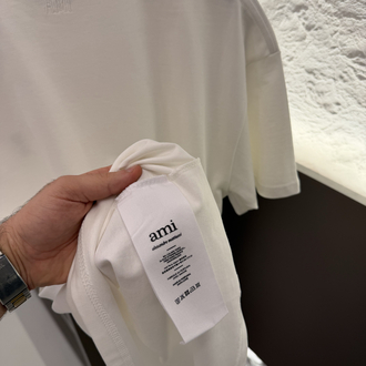 Ami Paris Logo Appliquéd %100 Cotton Tshirt