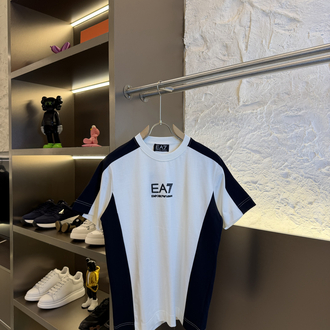 Emporio Armani Logo Appliquéd %100 Cotton Tshirt