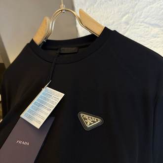 Prada Milano Logo Appliquéd %100 Cotton Tshirt