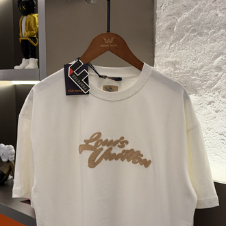 Louis Vuitton Logo Appliquéd %100 Cotton Tshirt