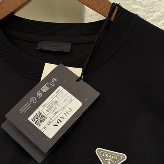 Prada Milano Logo Appliquéd %100 Cotton Tshirt