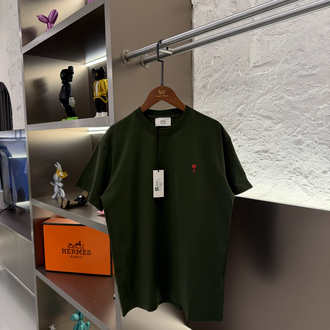 Ami Paris Logo Appliquéd %100 Cotton Tshirt