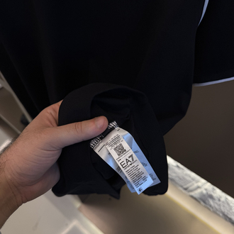 Emporio Armani Logo Appliquéd %100 Cotton Tshirt Siyah