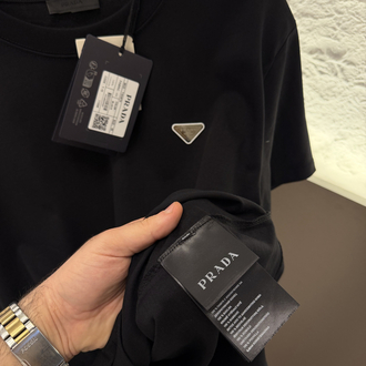 Prada Milano Logo Appliquéd %100 Cotton Tshirt