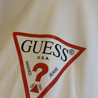 GUESS Logo Appliquéd %100 Cotton Tshirt