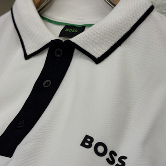BOSS Logo Appliquéd %100 Cotton Polo Tshirt