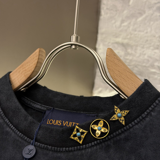 Louis Vuitton Logo Appliquéd %100 Cotton Tshirt
