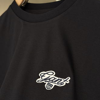 GANT Logo Appliquéd %100 Cotton Tshirt Siyah