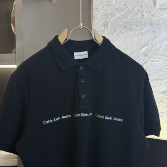 Calvin Klein Logo Appliquéd %100 Cotton Polo Tshirt Siyah