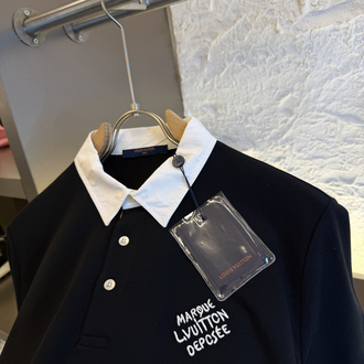 Louis Vuitton Logo Appliquéd %100 Cotton Polo Tshirt