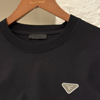 Prada Milano Logo Appliquéd %100 Cotton Tshirt