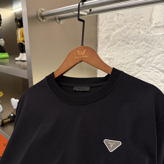 Prada Milano Logo Appliquéd %100 Cotton Tshirt