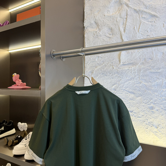 Jacquemus Logo Appliquéd %100 Cotton Tshirt Haki