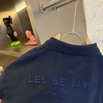 Les Benjamins Logo Appliquéd %100 Cotton Polo Tshirt Lacivert