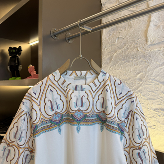 Etro Milano Logo Appliquéd %100 Cotton Tshirt