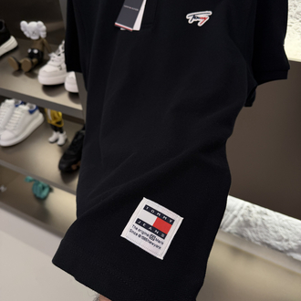 Tommy H. Logo Appliquéd %100 Cotton Polo Tshirt