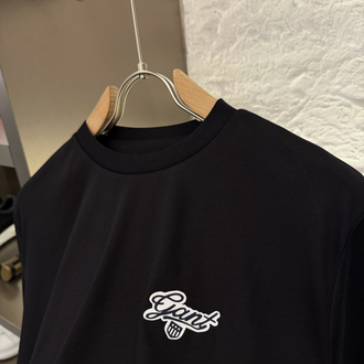 GANT Logo Appliquéd %100 Cotton Tshirt Siyah