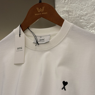 Ami Paris Logo Appliquéd %100 Cotton Tshirt