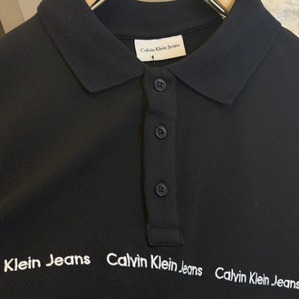 Calvin Klein Logo Appliquéd %100 Cotton Polo Tshirt Siyah
