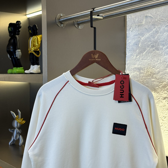 HUGO Logo Appliquéd %100 Cotton Sweatshirt