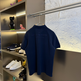 Les Benjamins Logo Appliquéd %100 Cotton Polo Tshirt Lacivert