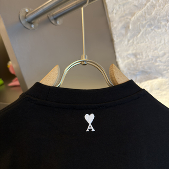 Ami Paris Logo Appliquéd %100 Cotton Tshirt