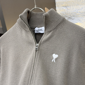 Ami Paris İthal Full Zip Kaşmir Hırka (Krem)