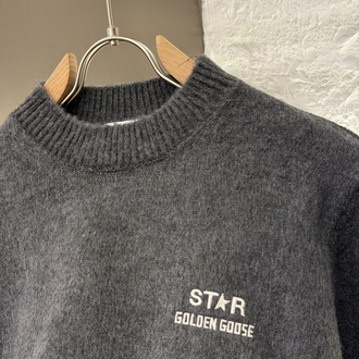 Golden Goose Premium %100 Pamuk Triko Kazak Antrasit