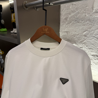 Prada Milano Logo Appliquéd %100 Cotton Tshirt