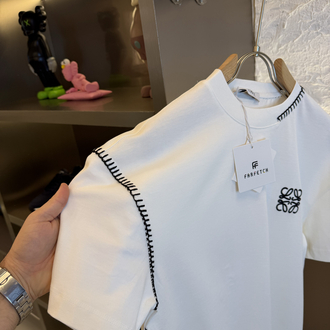LOEWE Logo Appliquéd %100 Cotton Tshirt