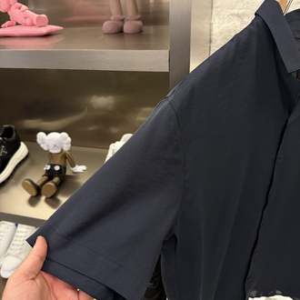 Prada Milano İthal Logo Appliquéd Shirt Gömlek Lacivert