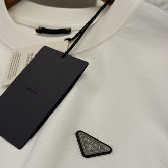 Prada Milano Logo Appliquéd %100 Cotton Tshirt