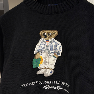 Ralph Lauren %100 Pamuk Triko Kazak (Siyah)