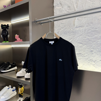 Timsah Logo Appliquéd %100 Cotton Tshirt Siyah
