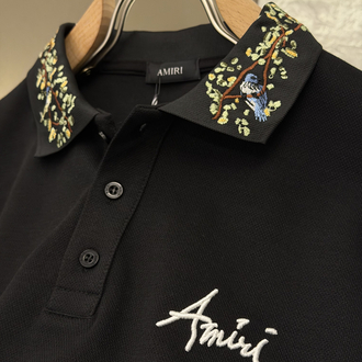 AMIRI Logo Appliquéd %100 Cotton Polo Tshirt