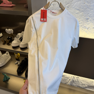 Diesel Logo Appliquéd %100 Cotton Tshirt
