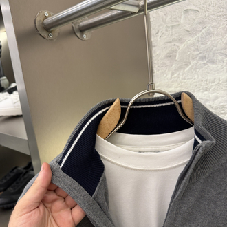 Fred Perry %100 Pamuk Full Zip Örme Triko (Gri)