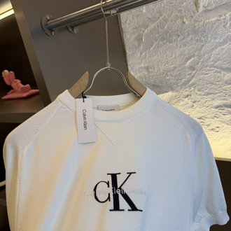 Calvin Klein Logo Appliquéd %100 Cotton Knitwear