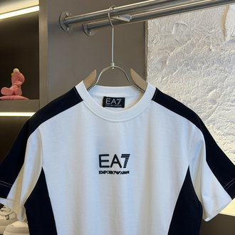Emporio Armani Logo Appliquéd %100 Cotton Tshirt