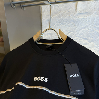 BOSS Logo Appliquéd %100 Cotton Tshirt