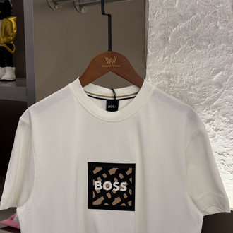 BOSS Logo Appliquéd %100 Cotton Tshirt