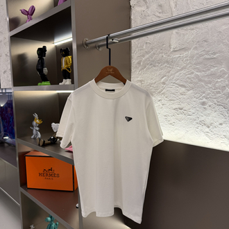 Prada Milano Logo Appliquéd %100 Cotton Tshirt