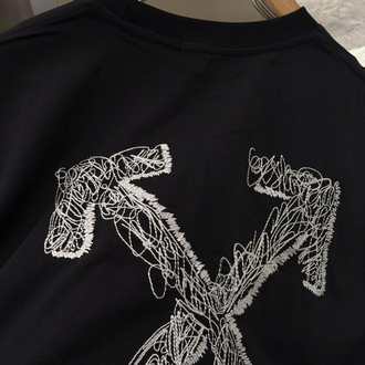 Off White Logo Appliquéd %100 Cotton Tshirt