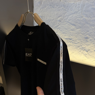 Emporio Armani Logo Appliquéd %100 Cotton Tshirt