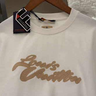 Louis Vuitton Logo Appliquéd %100 Cotton Tshirt