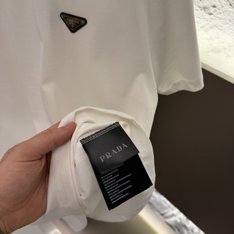 Prada Milano Logo Appliquéd %100 Cotton Tshirt