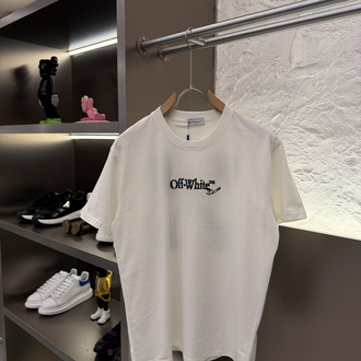 Off White Logo Appliquéd %100 Cotton Tshirt