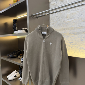 Ami Paris İthal Full Zip Kaşmir Hırka (Krem)